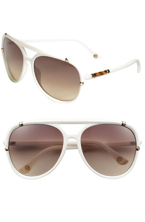 Michael Kors white aviator sunglasses